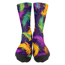 Tropical Hawaiian Neon Palm Leaves Novelty Crew Socks Fun Gift Sports Socks Casual Dress Socks For Men Women, A