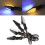 12LED Amber+Blue Motorcycle Turn Signal Indicator Light Blinker Universal 1