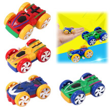 Wind Up Toy Reversible Car with Auto Flip Mechanism – Manual, Durable Plastic, Indoor/Outdoor Play – Compatible with Blue-5.5cm3.5cm