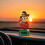 Solcellsdriven bilprydnad med dansande flicka – figur 15 cm 1