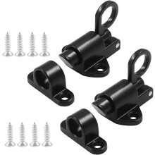 Set van 2 zelfvergrendelende veerbouten, zwart aluminium, voor deuren &