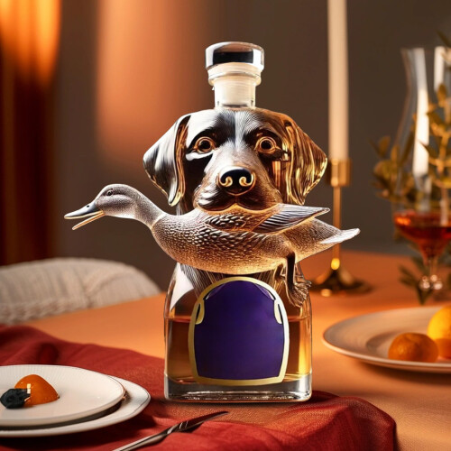 Uggleformad whiskykaraff, munblåst glas, 300ml