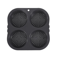 4 Capacities Hamburger Bun Pan Nonstick Silicone Mold Dishwasher Safe Silicone Kitchen Hamburger Bun Baking Pan