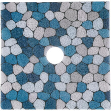 Alfombrilla de ducha cuadrada antideslizante con orificio de drenaje, PVC, 1 unidad