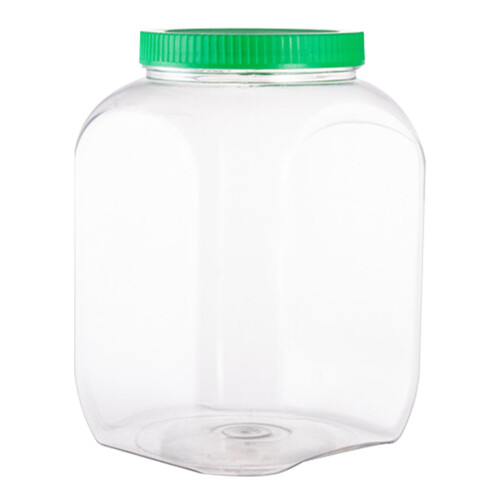Clear Airtight Stackable Plastic Jars with Red Lids 1