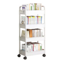 Snacks and Beverages Rack Easy to Assemble Rolling Cart 4 Tiers Trolley Convenient Storage Solution for Picnics