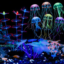 6-teiliges Silikon-Quallen-Aquarien-Dekor
