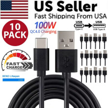 Câble de charge rapide USB-C vers USB-A (lot de 10)