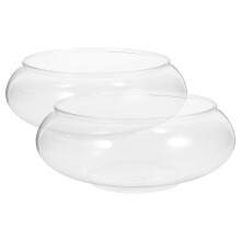 Transparent Plastic Fish Bowl for Home Office Use with Resistance 2 Pcs Desktop Small Tank