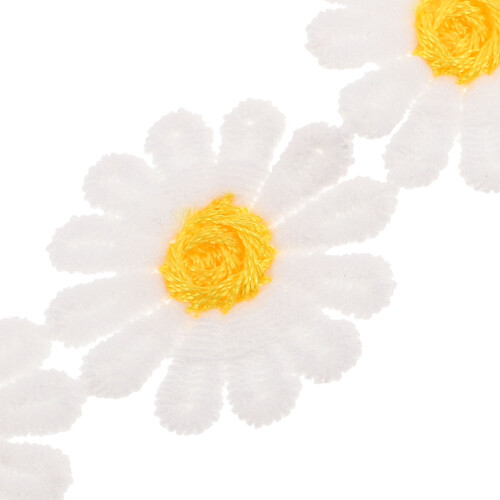 OULII Daisy Flower Headband Boho Multi Fabric Realistic Design Home Decor 2Pcs 2