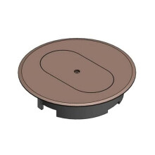 Plaque de recouvrement ronde en PVC Carlon pour boîte de sol, 5,69", caramel,