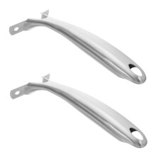 Poignée universelle amovible en acier inoxydable argenté pour poêles et casseroles (lot de 2)