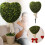 Topiaria em forma de coração com laço branco, 75 cm, em buxo artificial verde. 1
