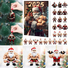 Adventskalender för barn, 2025, Julkalender, Nedräkning, 24 dagar, Söt Ice Baby, Akrylhänge, Presentask F