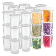 Recipientes herméticos para almacenar alimentos de 946 ml (32 oz) con tapa, PP, 24 unidades