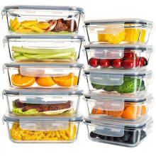 20 recipientes de vidrio de borosilicato para preparación de comidas con