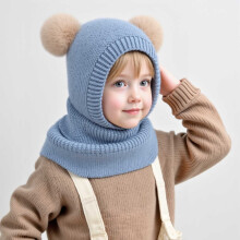 Cozy Winter Balaclava Hat for Kids – 2-in-1 Fleece-Lined Ski Mask with Face Cover & Ear Flaps, Compatible with Cold Weather Outdoor Play