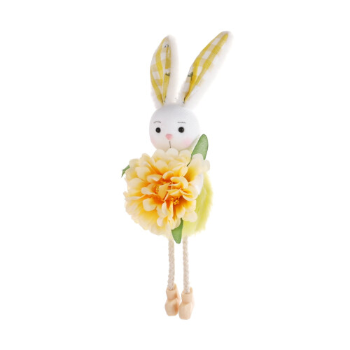 Easter Bunny Ornament - Yellow Polyester Hanging Decoration