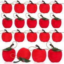 KALLORY Red Apple-Shaped Christmas Baubles, 24 pcs