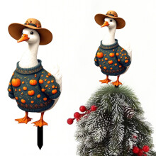 Tenue d'automne pour oie de porche, vêtements pour oie de jardin citrouille, mignon costume d'Halloween pour oies, décoration extérieure pour