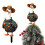 Witte plastic gans met pompoen als tuindecoratie 1