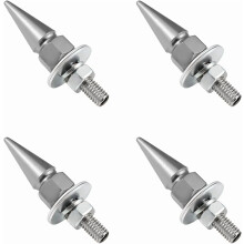 4PCS Anti-Theft Spikes License Plate Screws for Car/Truck/Motorcycle – Aluminum, Gray, Compatible with Standard Plates
