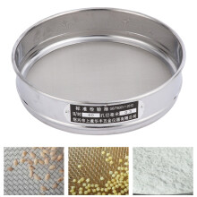 Laboratoriumzeef van roestvrij staal, 20 cm, 60 mesh, duurzaam metalen gaas voor bodemonderzoek en industriële zeving (1 stuk)
