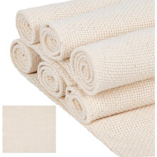 4Pcs White Cotton Tufting Fabric 12.6x12.4", Pre-Cut Linen Squares for DIY Rug Punch, Embroidery & Craft – Compatible with Standard Tufting Guns