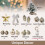 Mini Christmas Tree with Lights Gold Flocked 22in 6