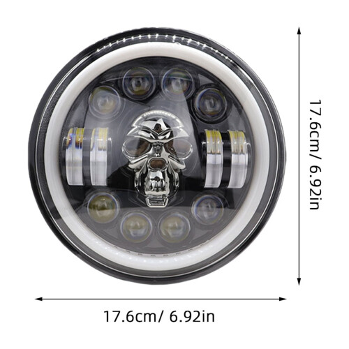 Ανθεκτικός προβολέας LED Skull 60W, μαύρο ABS αλουμίνιο, για χρήση σε μοτοσικλέτα 1