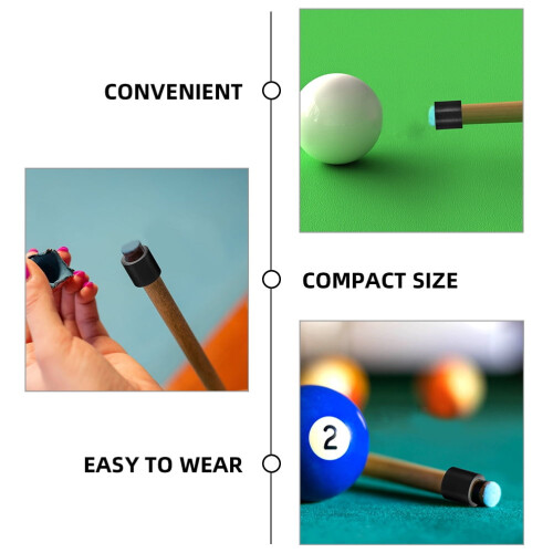 Essential Black Plastic Pool Cue Ferrules for Daily Use 8Pcs 2