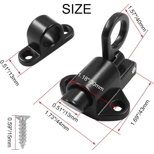 2 Pcs Self Closing Gate Latch Spring Loaded Latch Lock, Black Automatic Gate Latch Small Window Latch, Heavy Duty Spring Latch Security Door Latch 1