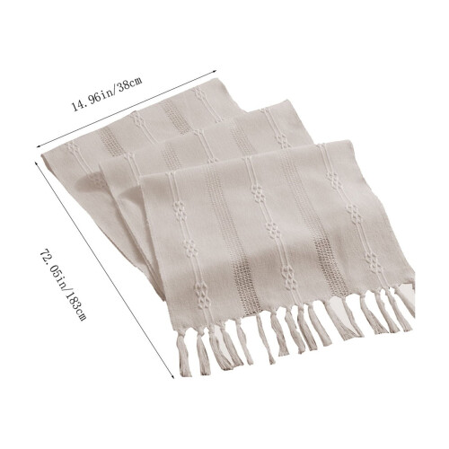 Ľanový macramé prestierací stôl so strapcami1 kus 2