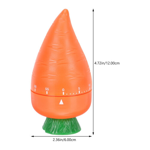1-pack kökstimer och morotsform, ABS-material, perfekt för matlagning, studier, läsning, träningstimer 1