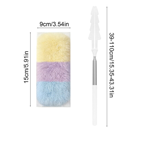 Rainbows Extendable Static Duster, 43" Rod + 10 Disposable Microfiber Pads for Ceiling/Window – Compatible with Rainbows 2