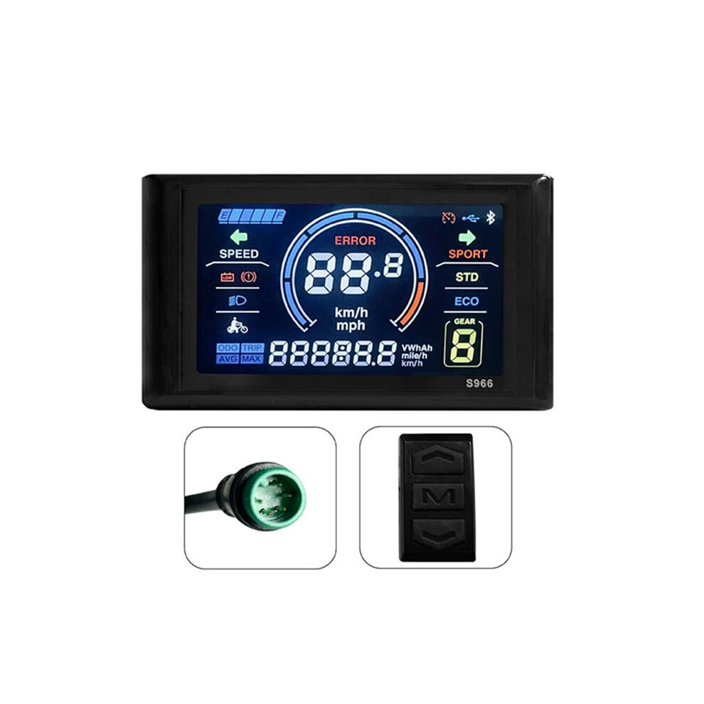 24-72V E-Bike Lcd-S966 Colorful Display Control Panel With Nfc Function Waterproof Plug Electric Bicycle Accessories 4711824173714