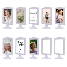 Cadres Photo Double Face sur Pied 4x6 Pouces Cadres Photo sur Pied 2 Côtés Cadres Photo en Plastique Blanc Ensemble de Cadres Photo pour L'Affichage
