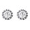 2X 3D Wall Clock,Round Leaf Petals Metal Wall Clock, Dial with Arabic Numerals, Decorative Clock Silver Black 1