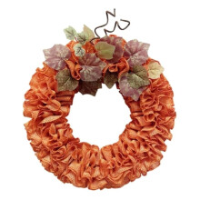 Fall Burlap Wreath Autumn Wreaths for Front Door Farmhouse,Thanksgiving Pumpkin Wreath with Maple Leaves Decor