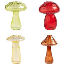 Hydroponic Plant Vases, Nordic Style Mushroom Glass Bud Vases Mushroom Flower Vases for Home Office Living Room Deco
