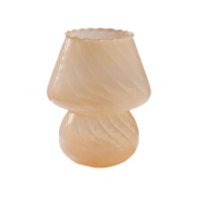 Modern Cream Glass Vase Flower Ornament Vase Handmade Decoration Lamp Candle Holder