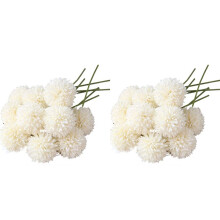 Artificial Flowers Chrysanthemum Flowers Bouquet 20Pcs Present for Important People Glorious Moral(White)