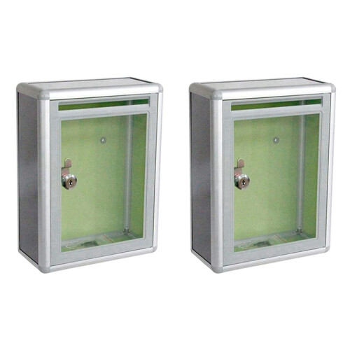 2X Proposal Box with Lock and Key Small Lockable Metal Wall Mounted Home Office Proposal Box