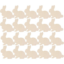 30PCS Easter Wooden Embellishments Rabbits Cutout Hanging Ornaments for Easter Party Decor