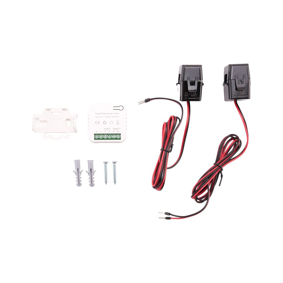 Tuya Life Wifi Meter 80A With Ct Clamp Kwh Power Consumption Monitor Electricity Statistics, 2 Ct 4712341810380