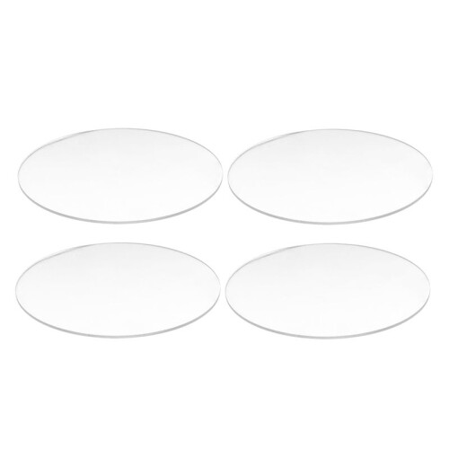 4X Transparent 3mm Thick Mirror Acrylic Round Disc Diámetro:60mm
