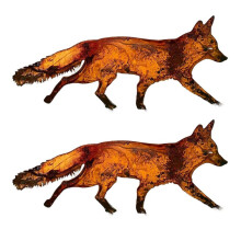 2X Sneaky Rustic Metal Garden Decoration with Stakes-Woodland Animals Yard Gift B
