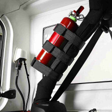 Roll Bar Fire Extinguisher Holder Adjustable Extinguisher Strap for 1965-2021 TJ CJ YJ JK JL JT, Black