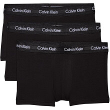 (L) Calvin Klein Men's 3 Pack Low Rise Boxer Trunks Classic Fit- Black- L