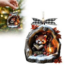 Acryl-Waschbär-Weihnachtsornament 2025, Waldtier